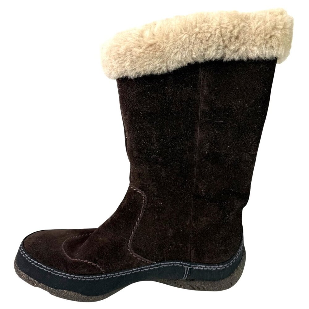 Clarks Womens Novice Moon Winter Boots Suede Shearling Mid-Calf Brown Size 7 - Picture 5 of 15
